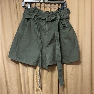 Time and Tru High Waist Green Shorts